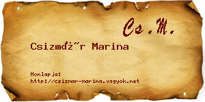 Csizmár Marina névjegykártya